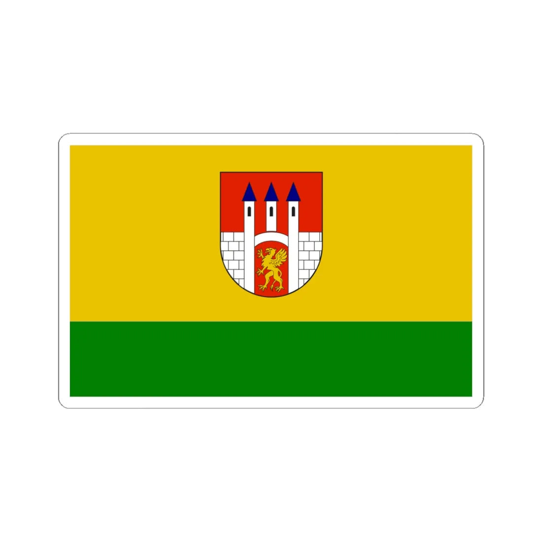 POL Lubien Kujawski flag (Poland) STICKER Vinyl Kiss-Cut Decal 6 Inch White - The Sticker Space