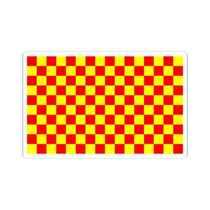 POL Lubin flag (Poland) STICKER Vinyl Kiss-Cut Decal 4 Inch White - The Sticker Space