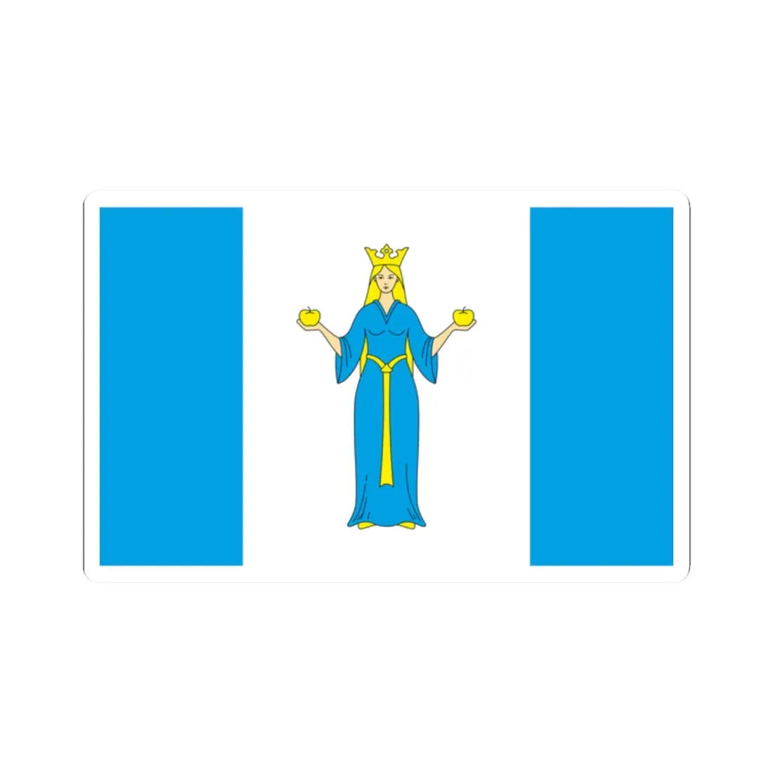 POL Lubniewice flag (Poland) STICKER Vinyl Kiss-Cut Decal 2 Inch White - The Sticker Space