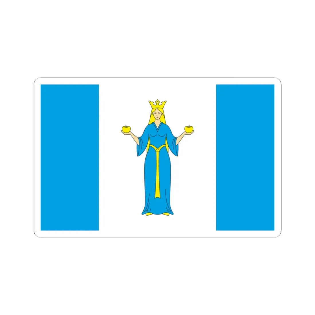 POL Lubniewice flag (Poland) STICKER Vinyl Kiss-Cut Decal 3 Inch White - The Sticker Space