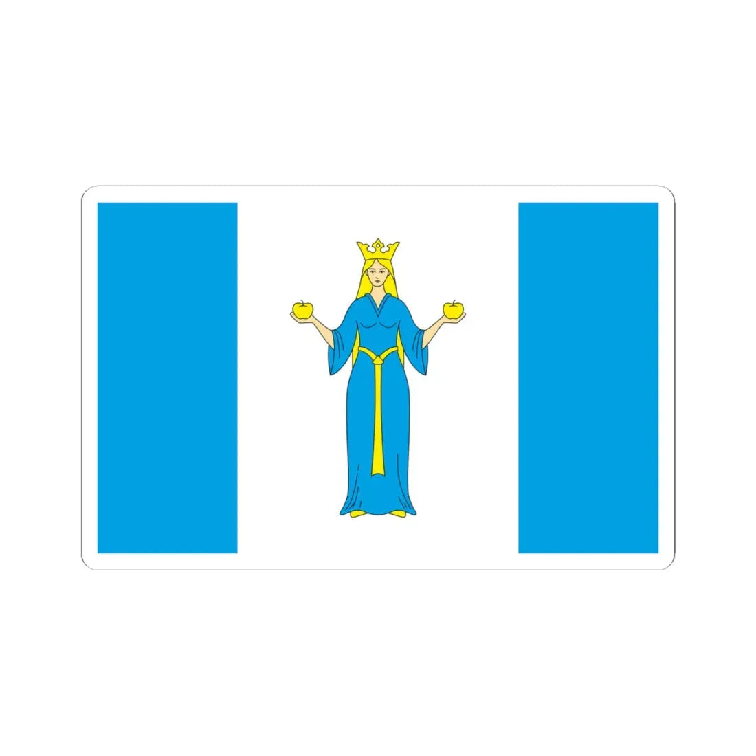 POL Lubniewice flag (Poland) STICKER Vinyl Kiss-Cut Decal 4 Inch White - The Sticker Space