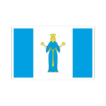 POL Lubniewice flag (Poland) STICKER Vinyl Kiss-Cut Decal 4 Inch White - The Sticker Space