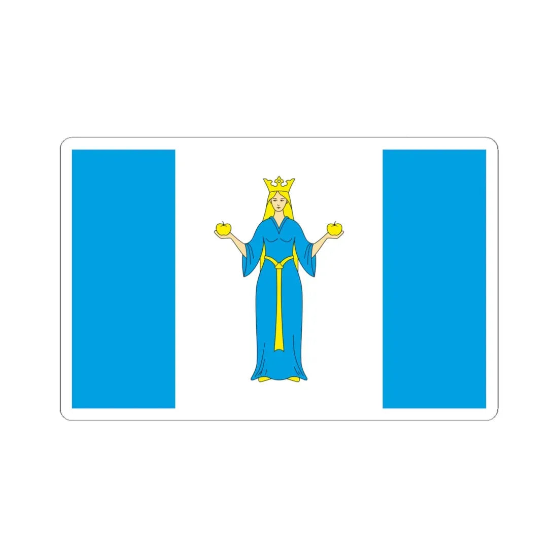 POL Lubniewice flag (Poland) STICKER Vinyl Kiss-Cut Decal 6 Inch White - The Sticker Space