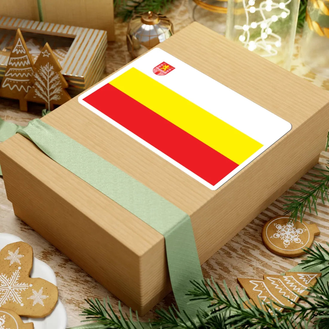 POL Lubsko flag (Poland) STICKER Vinyl Kiss-Cut Decal - The Sticker Space