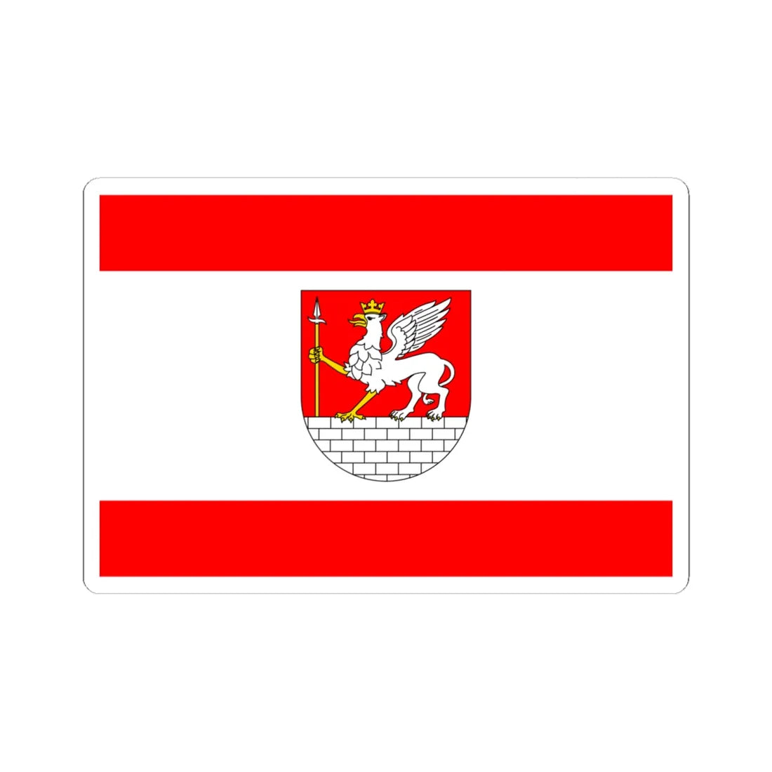 POL Lubycza Krolewska flag (Poland) STICKER Vinyl Kiss-Cut Decal 6 Inch White - The Sticker Space