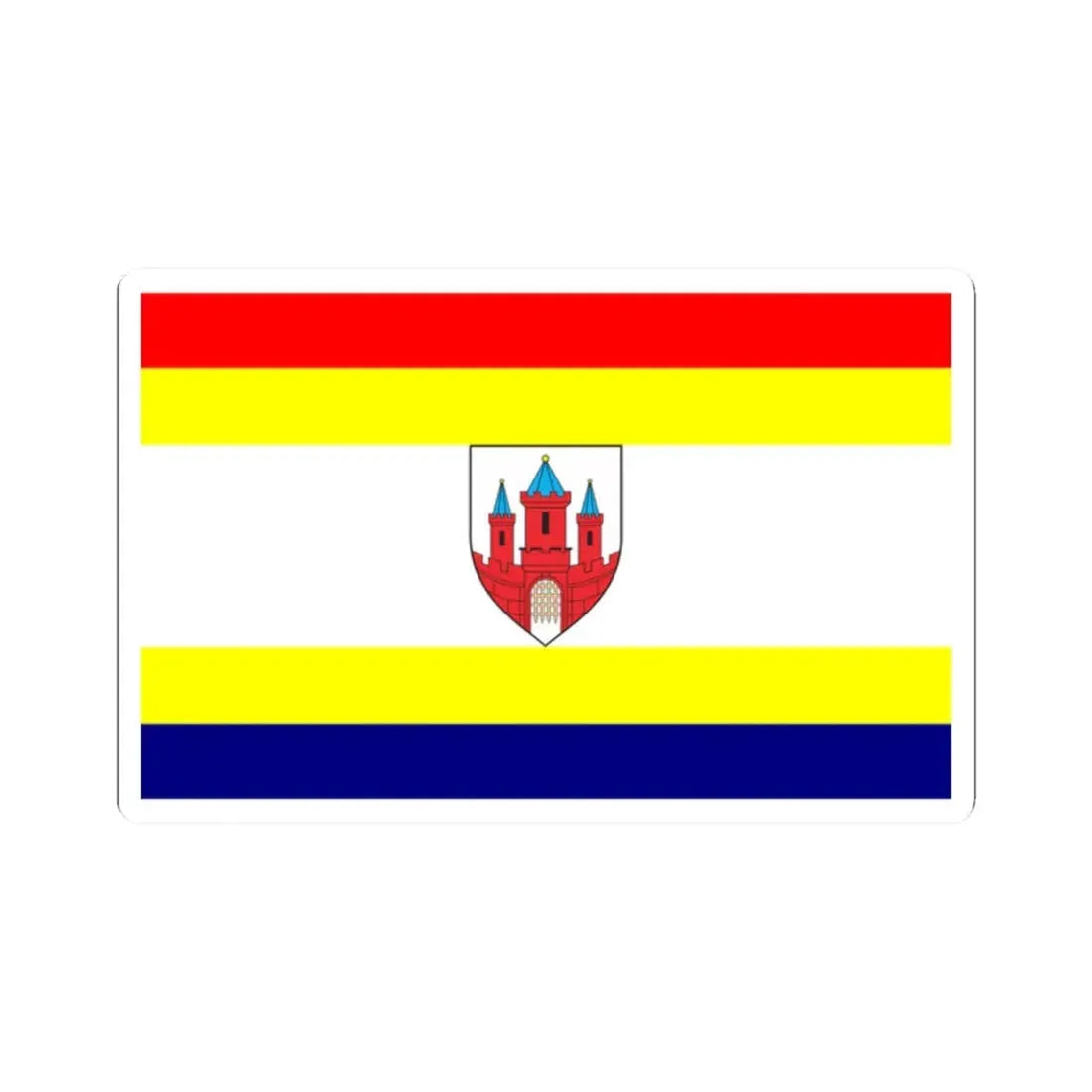 POL Malbork flag (Poland) STICKER Vinyl Kiss-Cut Decal 2 Inch White - The Sticker Space