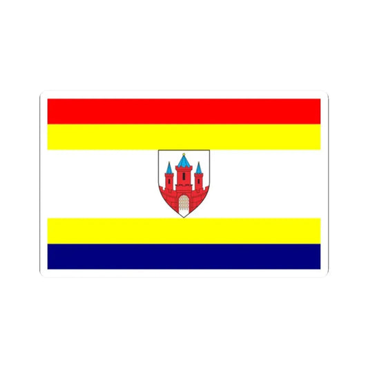 POL Malbork flag (Poland) STICKER Vinyl Kiss-Cut Decal 2 Inch White - The Sticker Space