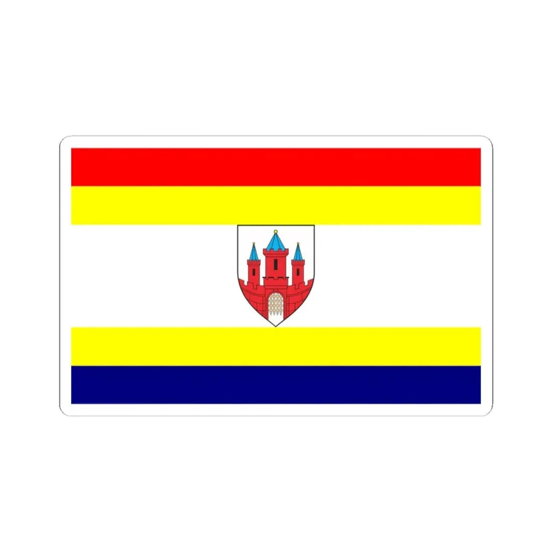 POL Malbork flag (Poland) STICKER Vinyl Kiss-Cut Decal 3 Inch White - The Sticker Space