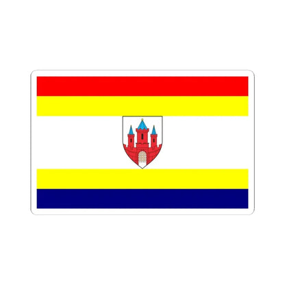 POL Malbork flag (Poland) STICKER Vinyl Kiss-Cut Decal 3 Inch White - The Sticker Space