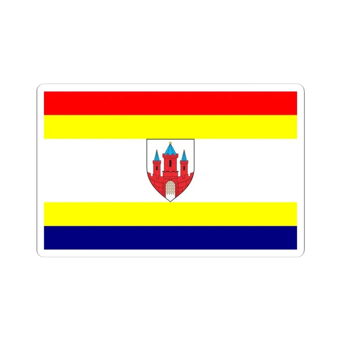 POL Malbork flag (Poland) STICKER Vinyl Kiss-Cut Decal 4 Inch White - The Sticker Space