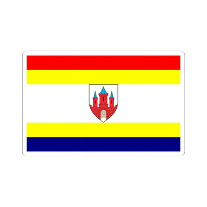POL Malbork flag (Poland) STICKER Vinyl Kiss-Cut Decal 4 Inch White - The Sticker Space