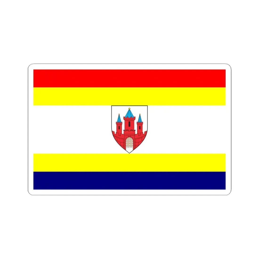 POL Malbork flag (Poland) STICKER Vinyl Kiss-Cut Decal 6 Inch White - The Sticker Space