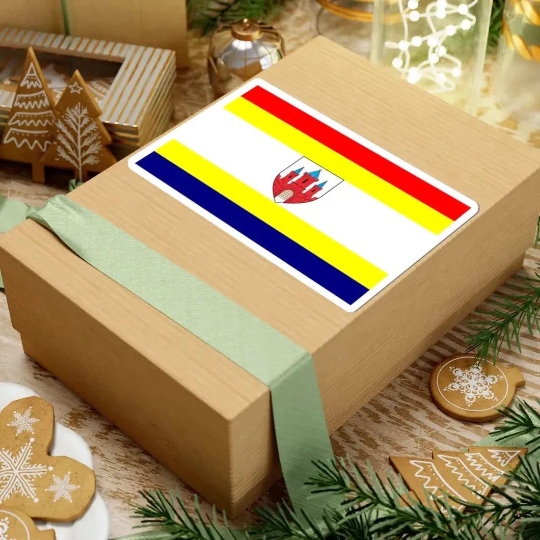 POL Malbork flag (Poland) STICKER Vinyl Kiss-Cut Decal - The Sticker Space