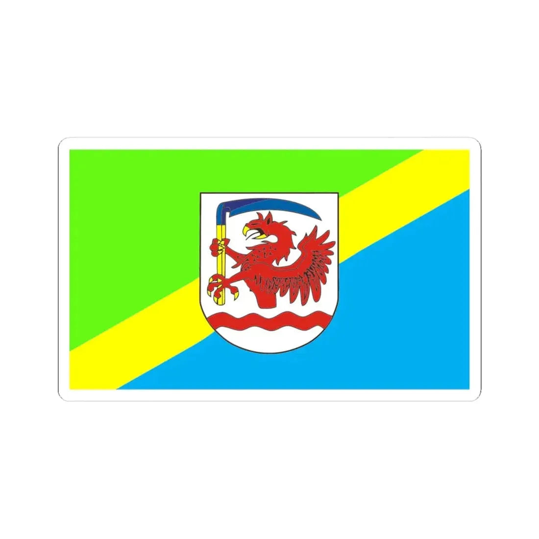 POL Miastko flag (Poland) STICKER Vinyl Kiss-Cut Decal 4 Inch White - The Sticker Space