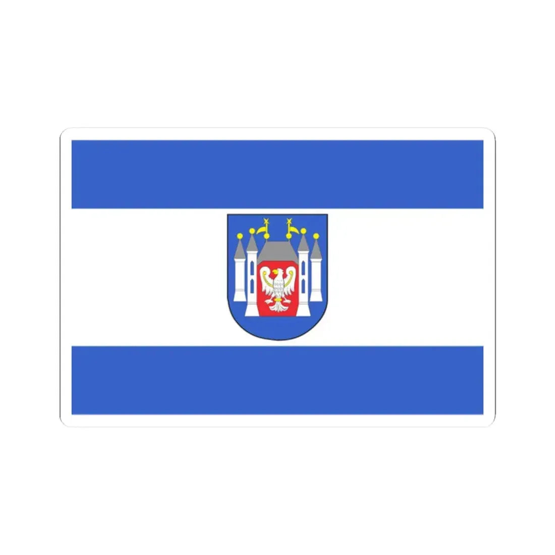 POL Miedzyrzecz flag (Poland) STICKER Vinyl Kiss-Cut Decal 2 Inch White - The Sticker Space