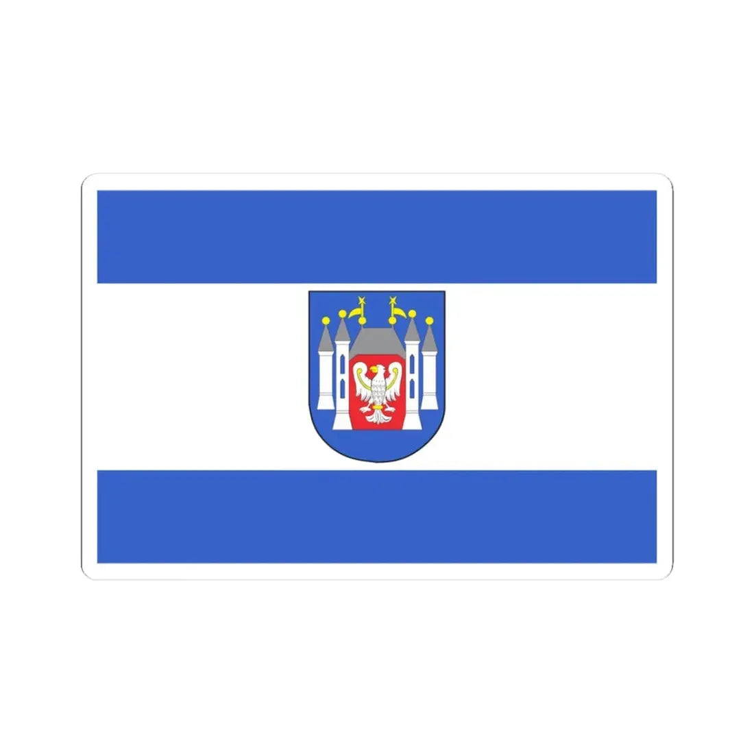 POL Miedzyrzecz flag (Poland) STICKER Vinyl Kiss-Cut Decal 3 Inch White - The Sticker Space