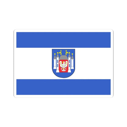 POL Miedzyrzecz flag (Poland) STICKER Vinyl Kiss-Cut Decal 3 Inch White - The Sticker Space