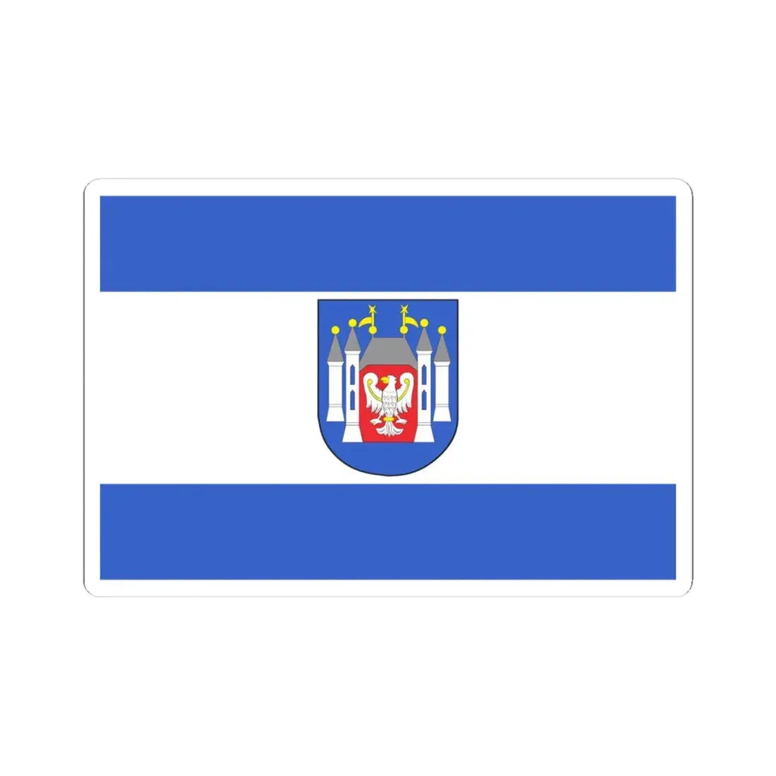 POL Miedzyrzecz flag (Poland) STICKER Vinyl Kiss-Cut Decal 4 Inch White - The Sticker Space