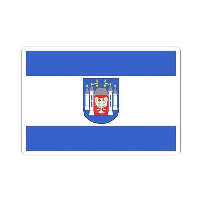 POL Miedzyrzecz flag (Poland) STICKER Vinyl Kiss-Cut Decal 4 Inch White - The Sticker Space