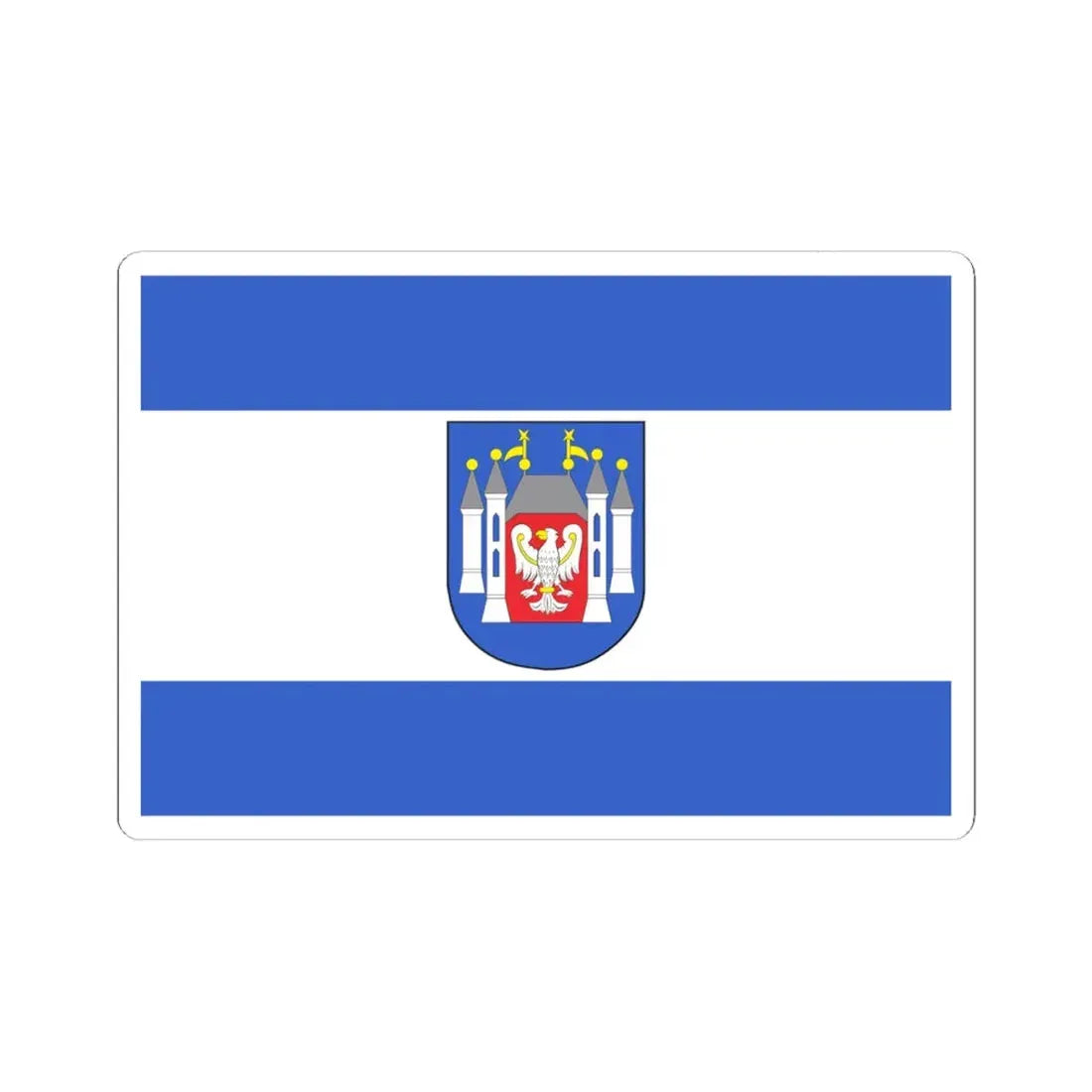 POL Miedzyrzecz flag (Poland) STICKER Vinyl Kiss-Cut Decal 6 Inch White - The Sticker Space
