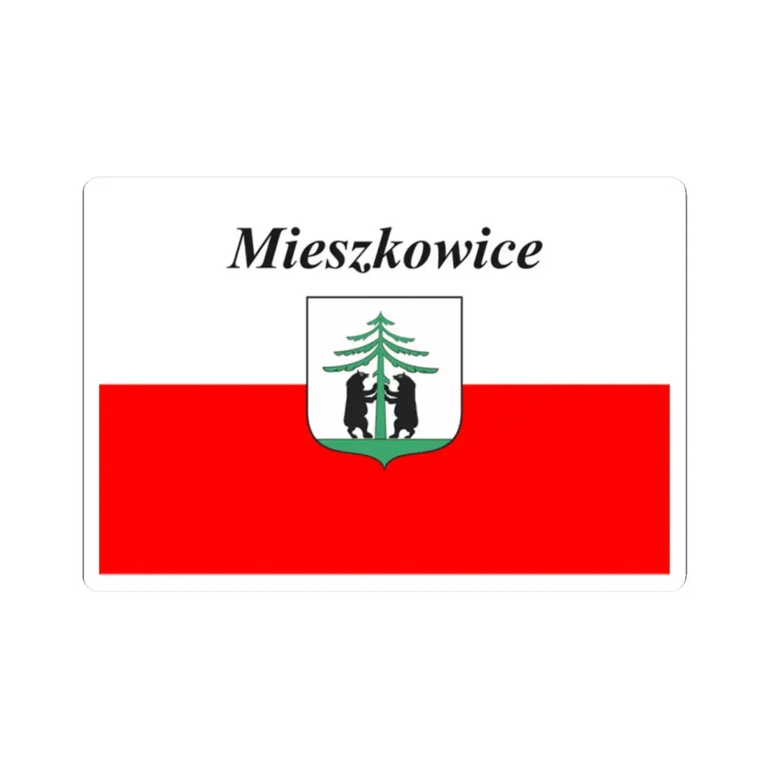 POL Mieszkowice flag (Poland) STICKER Vinyl Kiss-Cut Decal 2 Inch White - The Sticker Space