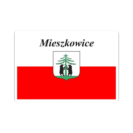 POL Mieszkowice flag (Poland) STICKER Vinyl Kiss-Cut Decal 2 Inch White - The Sticker Space