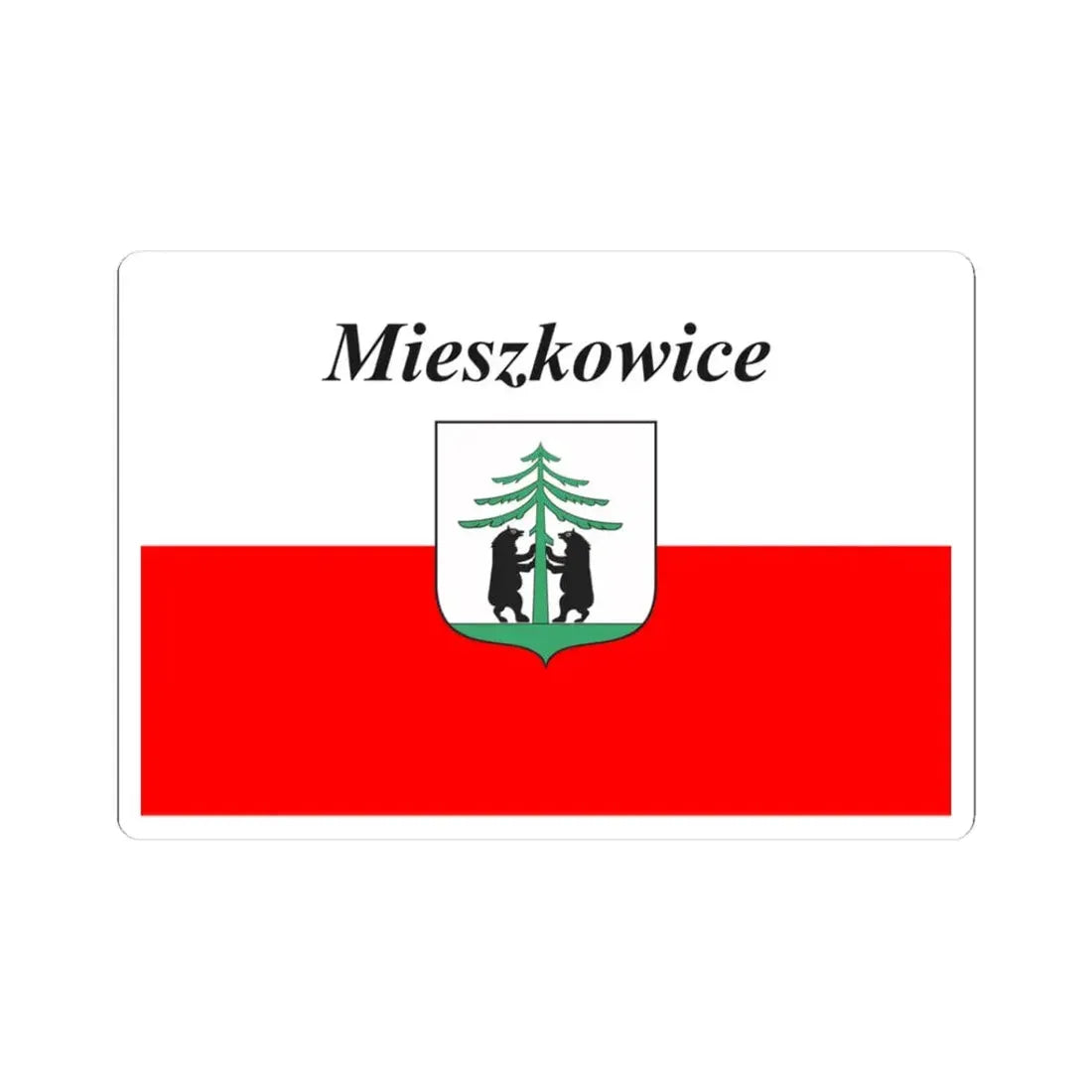 POL Mieszkowice flag (Poland) STICKER Vinyl Kiss-Cut Decal 3 Inch White - The Sticker Space