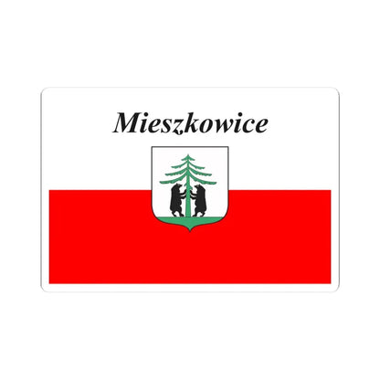 POL Mieszkowice flag (Poland) STICKER Vinyl Kiss-Cut Decal 3 Inch White - The Sticker Space