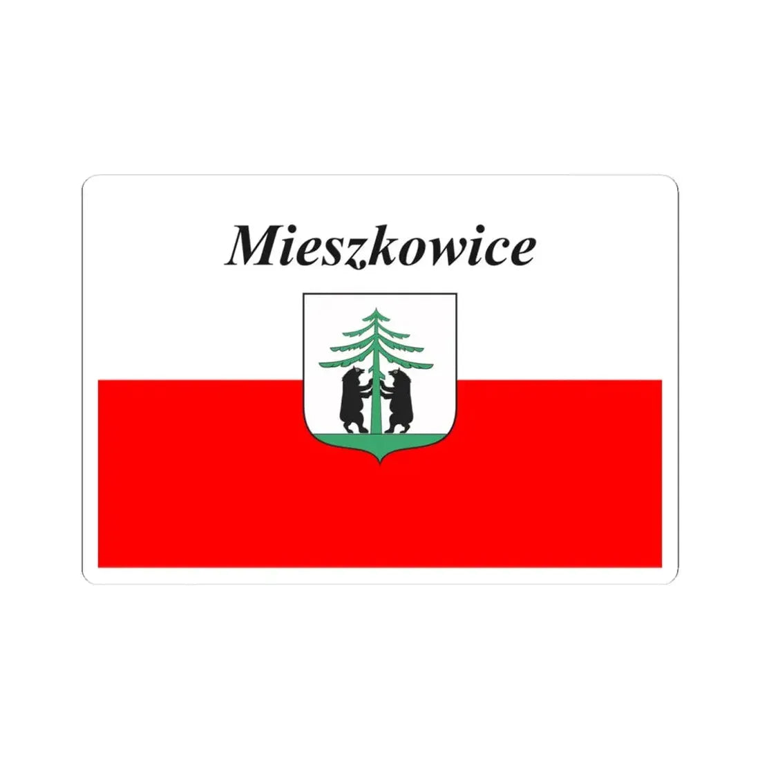 POL Mieszkowice flag (Poland) STICKER Vinyl Kiss-Cut Decal 4 Inch White - The Sticker Space