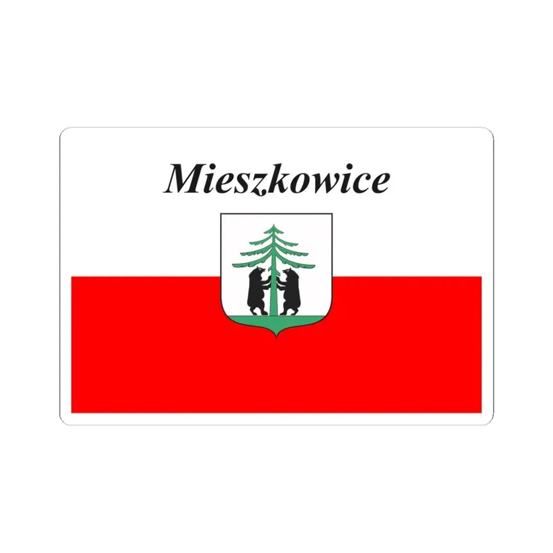 POL Mieszkowice flag (Poland) STICKER Vinyl Kiss-Cut Decal 6 Inch White - The Sticker Space
