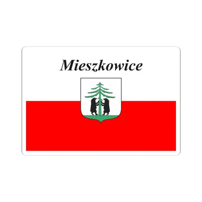 POL Mieszkowice flag (Poland) STICKER Vinyl Kiss-Cut Decal 6 Inch White - The Sticker Space