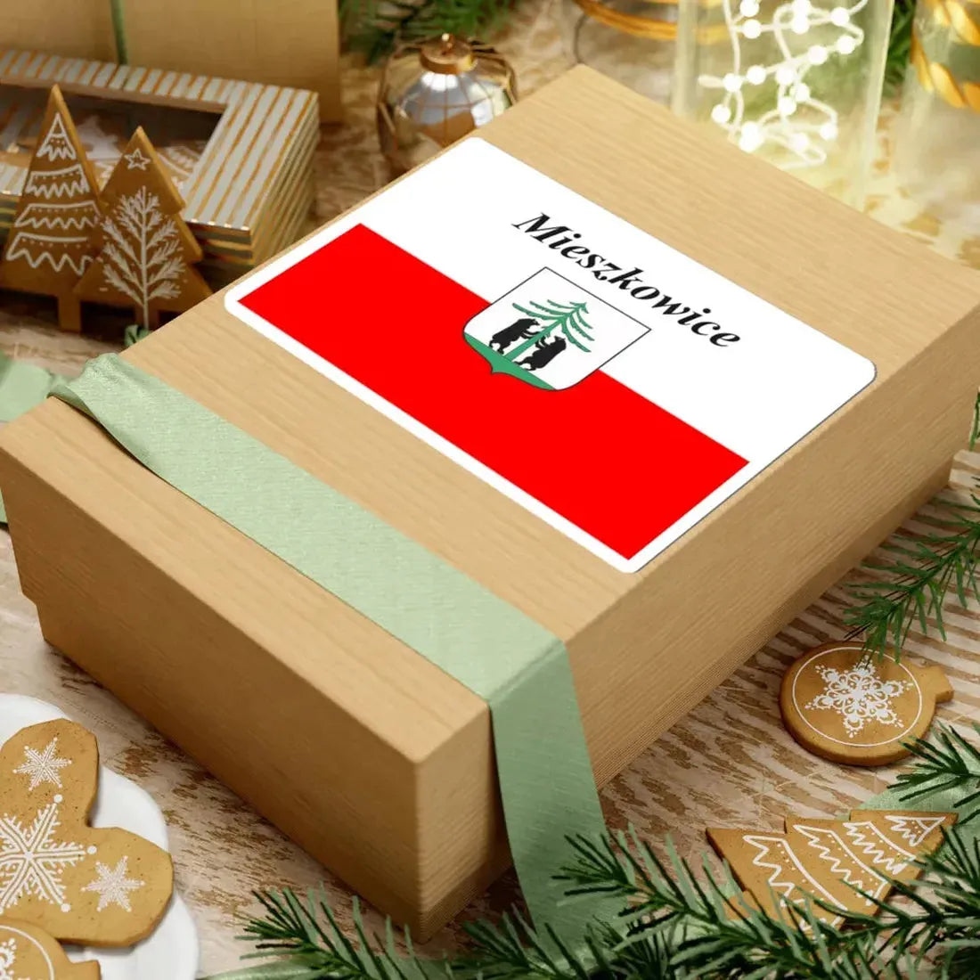 POL Mieszkowice flag (Poland) STICKER Vinyl Kiss-Cut Decal - The Sticker Space