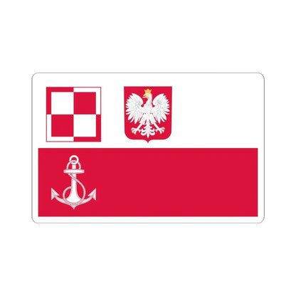 POL navy airfields flag IIIRP (Poland) STICKER Vinyl Kiss-Cut Decal 6 Inch White - The Sticker Space