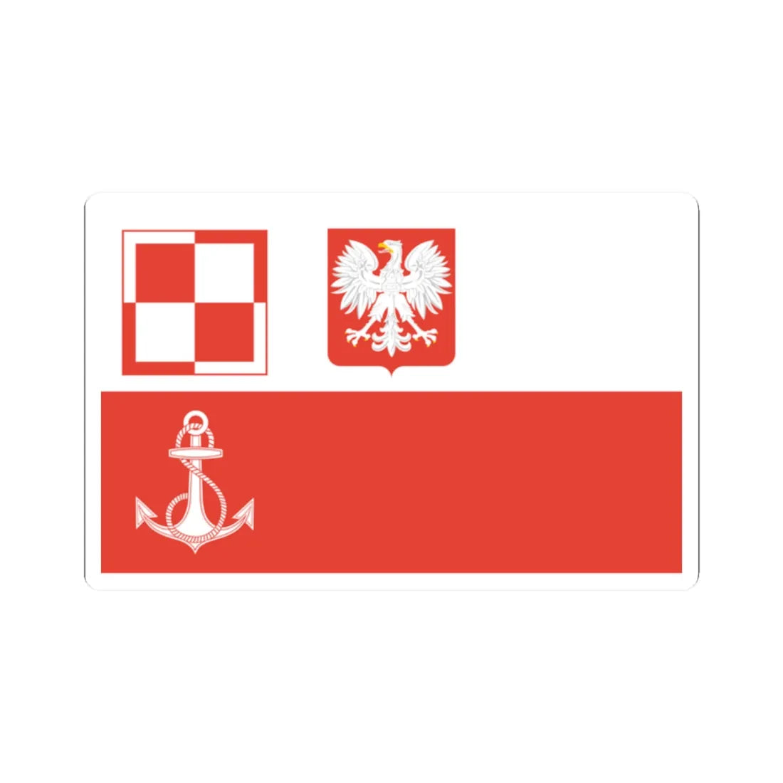 POL navy airfields flag PRL (Poland) STICKER Vinyl Kiss-Cut Decal 2 Inch White - The Sticker Space