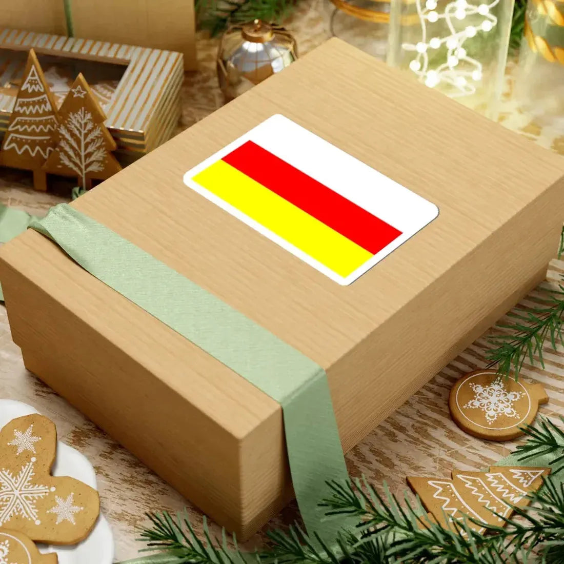 POL Ostrzeszow flag (Poland) STICKER Vinyl Kiss-Cut Decal - The Sticker Space