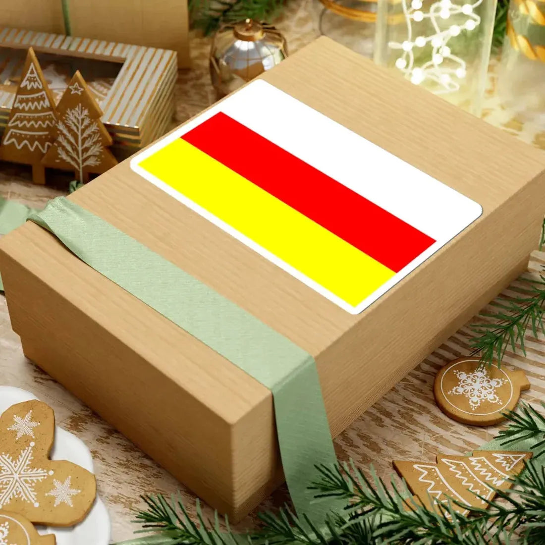 POL Ostrzeszow flag (Poland) STICKER Vinyl Kiss-Cut Decal - The Sticker Space