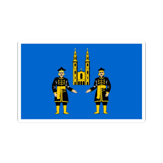 POL Piekary Slaskie flag 1 (Poland) STICKER Vinyl Kiss-Cut Decal 2 Inch White - The Sticker Space