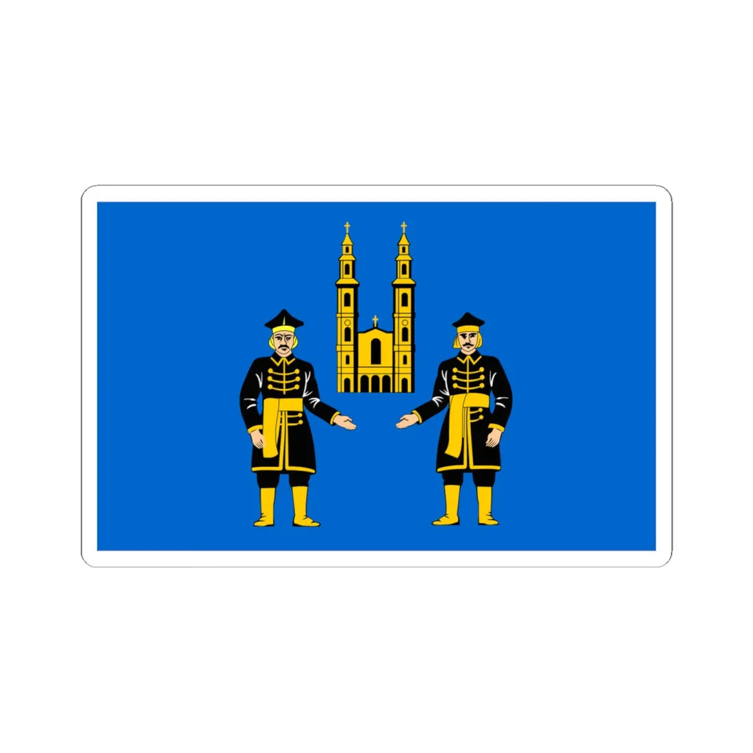 POL Piekary Slaskie flag 1 (Poland) STICKER Vinyl Kiss-Cut Decal 6 Inch White - The Sticker Space