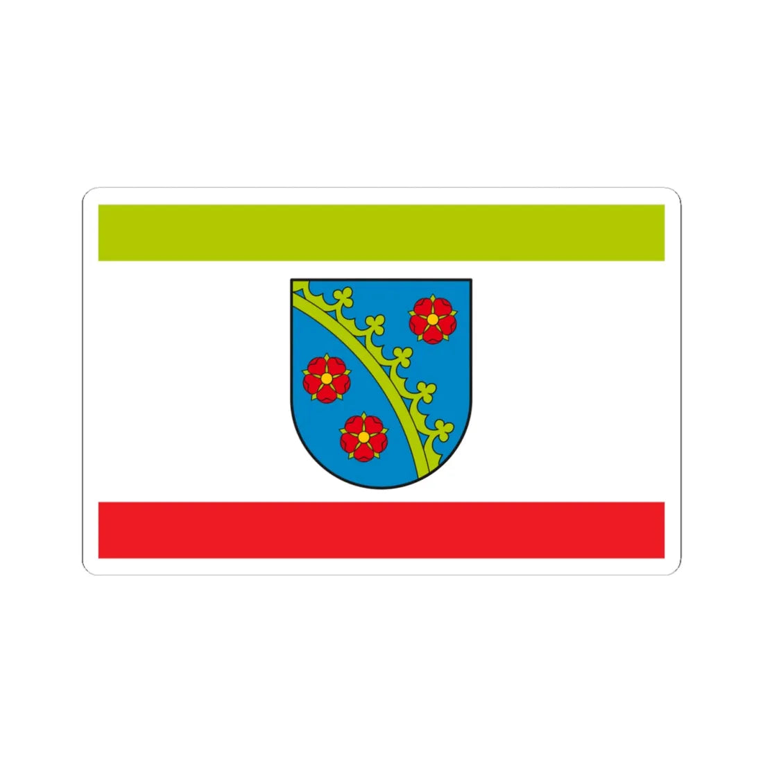 POL Piotrkow Kujawski flag (Poland) STICKER Vinyl Kiss-Cut Decal 4 Inch White - The Sticker Space