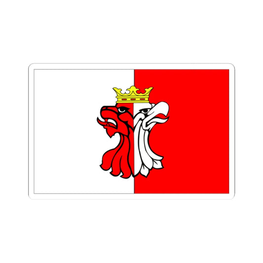POL powiat aleksandrowski flag (Poland) STICKER Vinyl Kiss-Cut Decal 2 Inch White - The Sticker Space