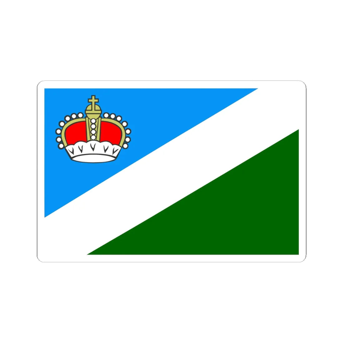 POL powiat augustowski flag (Poland) STICKER Vinyl Kiss-Cut Decal 6 Inch White - The Sticker Space