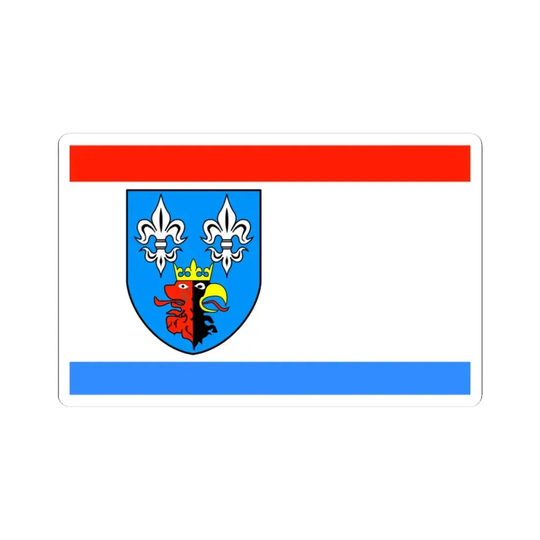 POL powiat bełchatowski flag (Poland) STICKER Vinyl Kiss-Cut Decal 3 Inch White - The Sticker Space