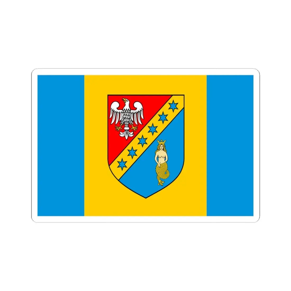 POL powiat białobrzeski flag (Poland) STICKER Vinyl Kiss-Cut Decal 6 Inch White - The Sticker Space