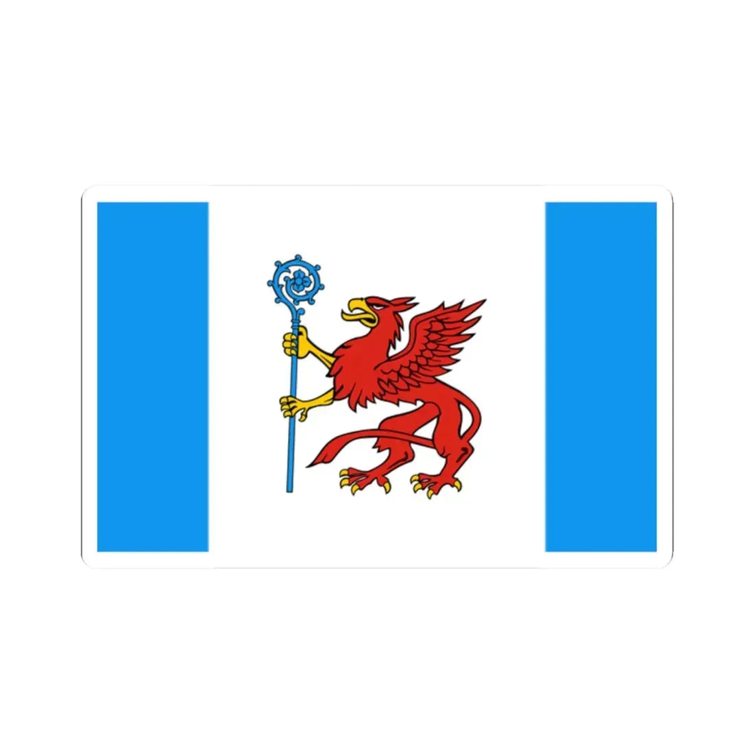 POL powiat białogardzki flag (Poland) STICKER Vinyl Kiss-Cut Decal 2 Inch White - The Sticker Space