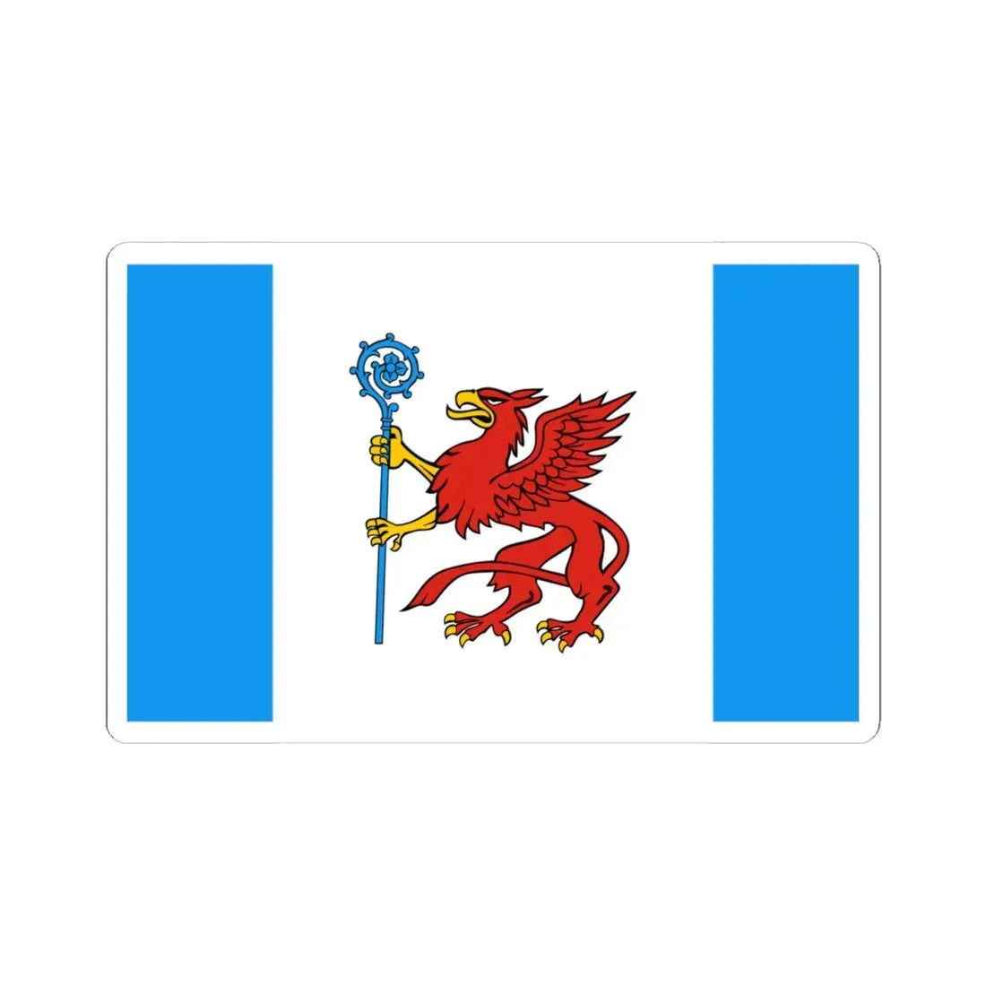 POL powiat białogardzki flag (Poland) STICKER Vinyl Kiss-Cut Decal 4 Inch White - The Sticker Space