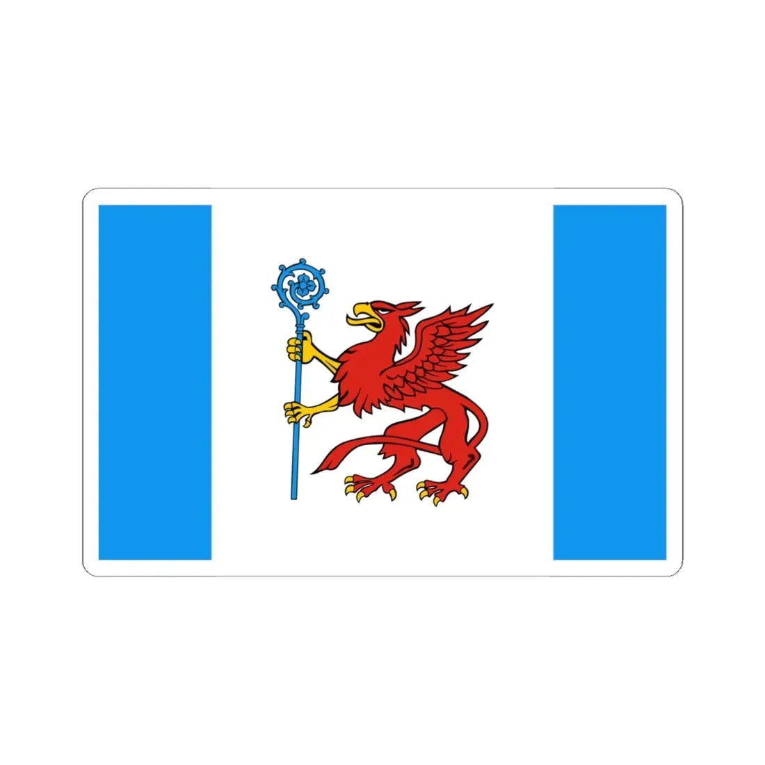 POL powiat białogardzki flag (Poland) STICKER Vinyl Kiss-Cut Decal 6 Inch White - The Sticker Space
