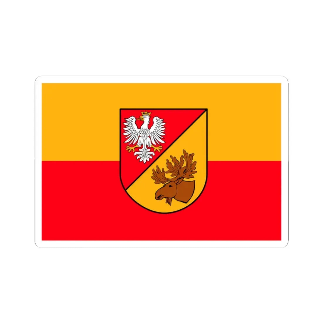 POL powiat białostocki flag (Poland) STICKER Vinyl Kiss-Cut Decal 3 Inch White - The Sticker Space