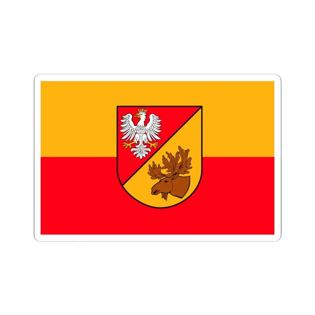 POL powiat białostocki flag (Poland) STICKER Vinyl Kiss-Cut Decal 4 Inch White - The Sticker Space