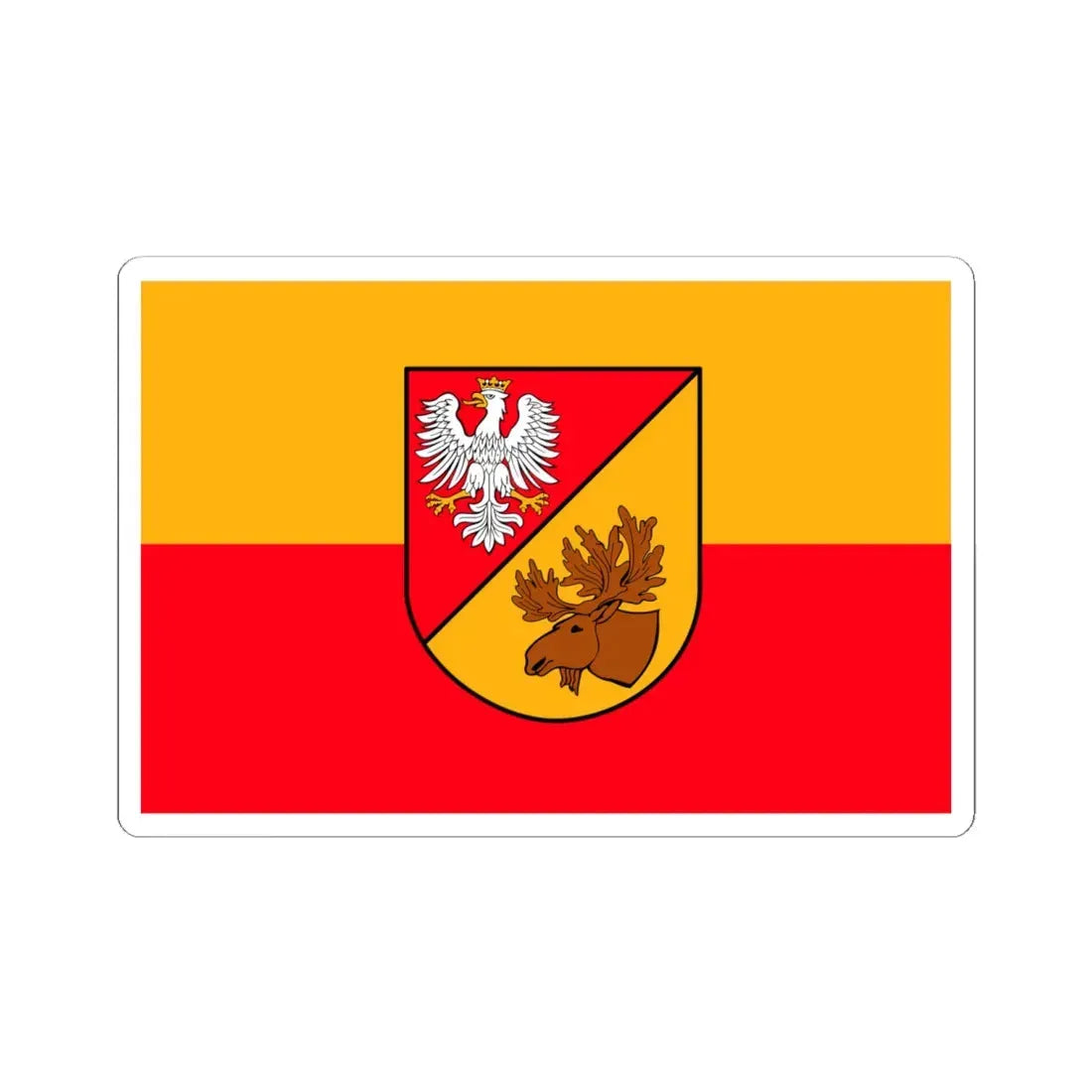 POL powiat białostocki flag (Poland) STICKER Vinyl Kiss-Cut Decal 6 Inch White - The Sticker Space