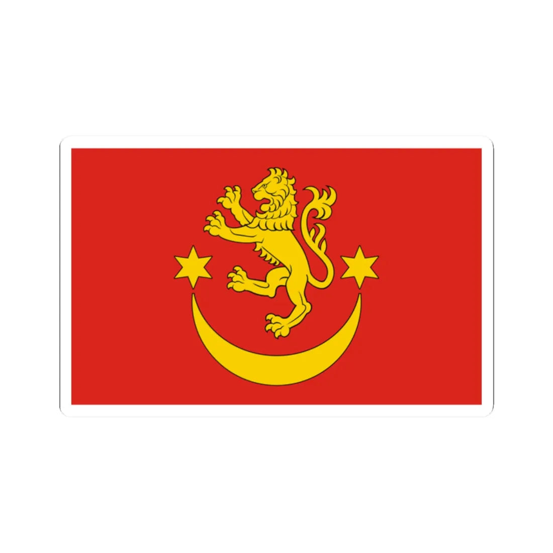 POL powiat bieszczadzki flag (Poland) STICKER Vinyl Kiss-Cut Decal 2 Inch White - The Sticker Space